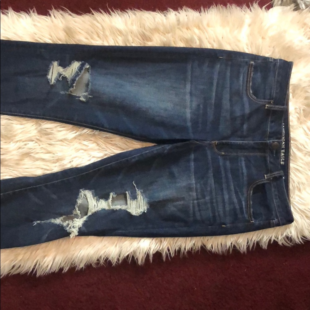 American Eagle super stretch X distressed size 14